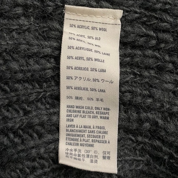 Abercrombie and Fitch Chunky Knit Waterfall Open Front Gray Dolman Cardigan M L - Picture 4 of 14